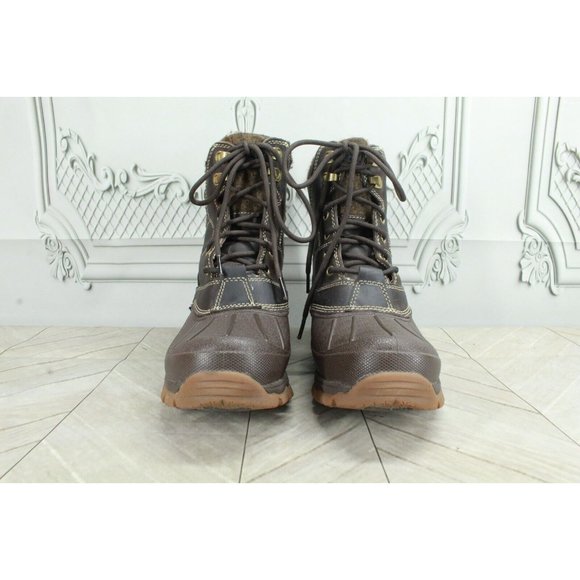 LL Bean Storm Chaser Brown Leather Primaloft Waterproof Boots Size 7 M - Picture 3 of 9